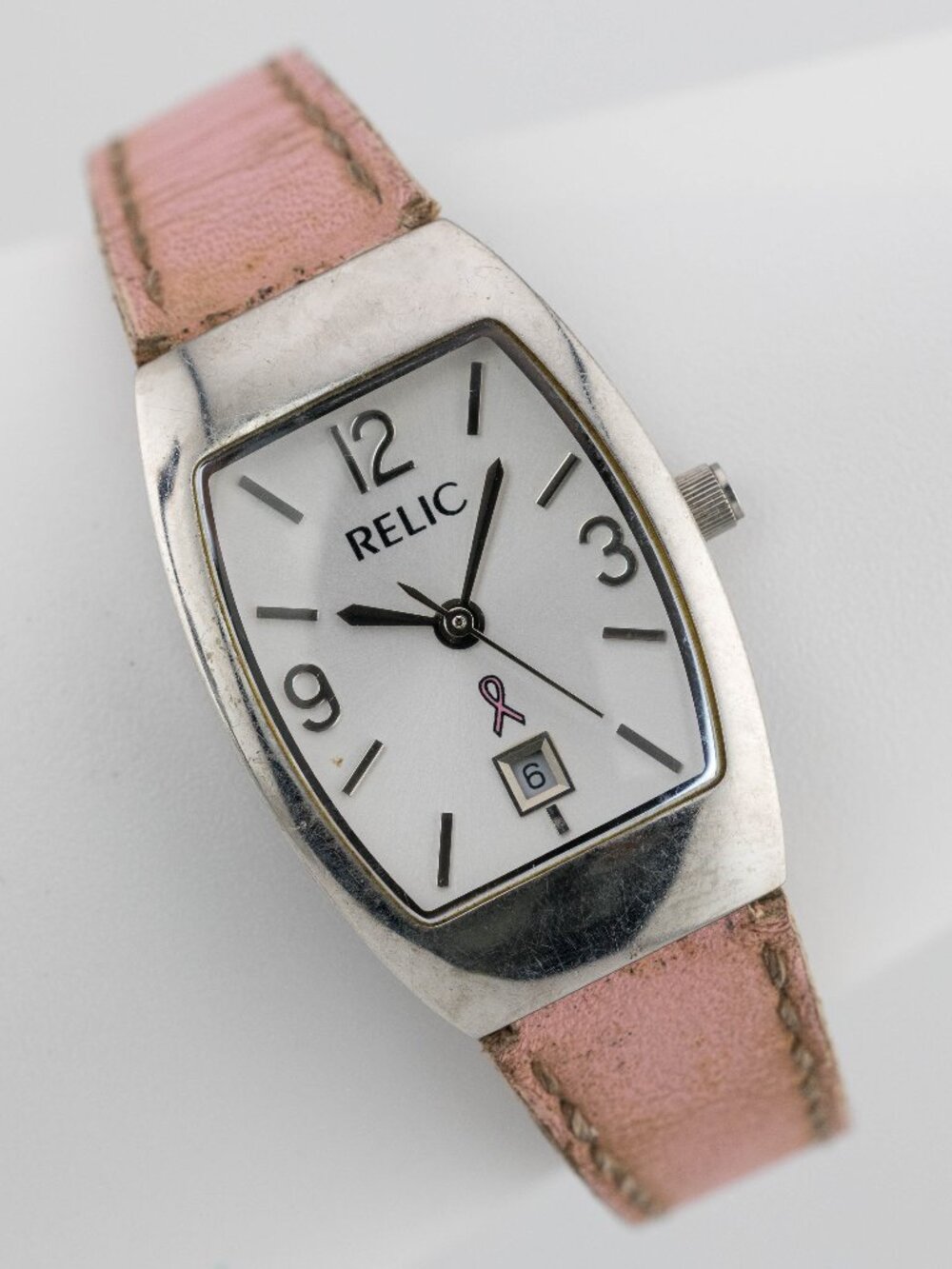 Relic ZR20012 Genuine Leather Band Quartz Analog Women's Watch New Battery